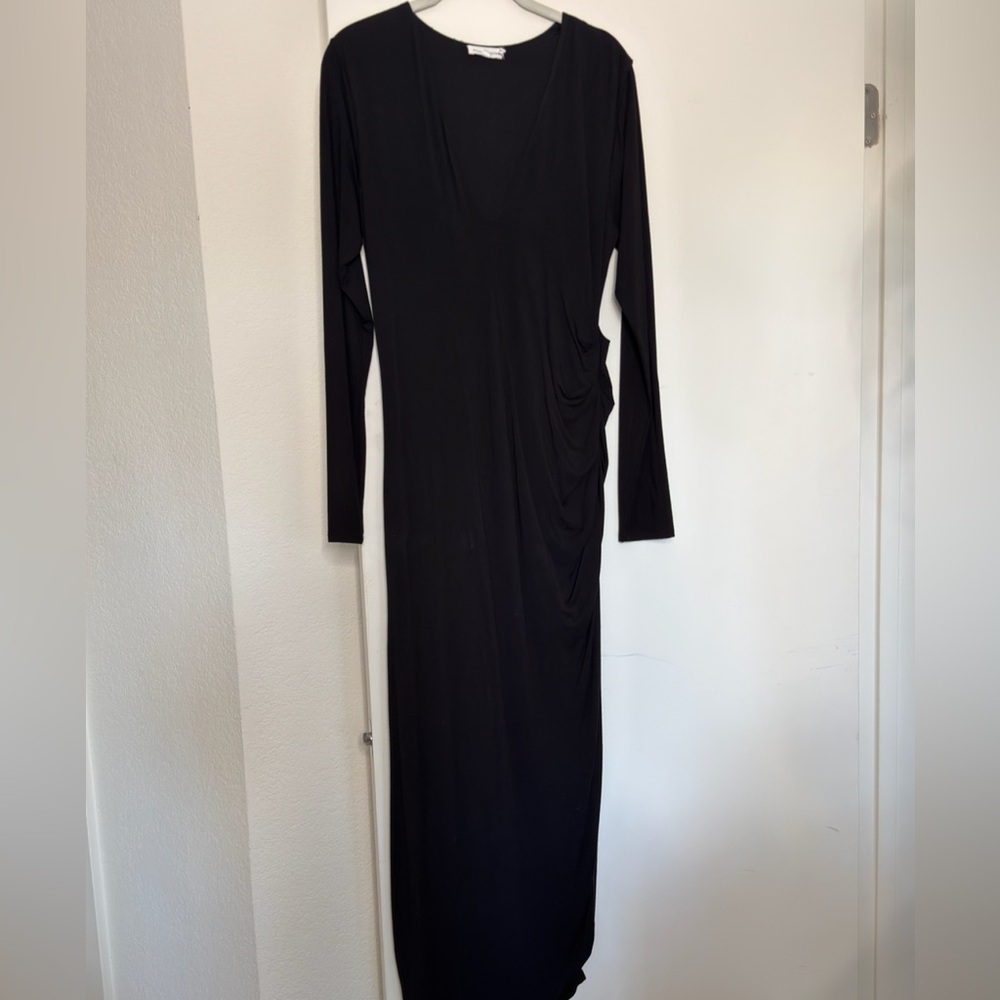 Good American Gathered Side Long Sleeve Dress - Picture 2 of 7